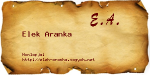 Elek Aranka névjegykártya